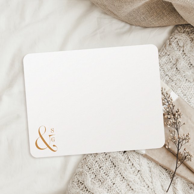 Carte De Correspondance Papier à lettres personnalisé monogramme d'automne (Autumn couple's monogram personalized Stationery Note Card)