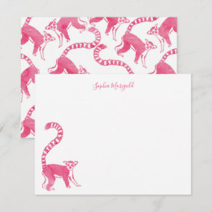 Carte De Correspondance Papier à lettres personnalisé Pink Lemur