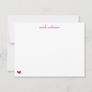 Carte De Correspondance Papier à lettres personnalisées Pink Doodle Heart