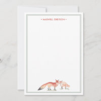 Papier à lettres personnalisées Red Fox