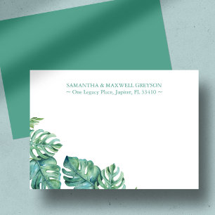 Carte De Correspondance Papier à lettres personnalisées Tropical Palm Gree