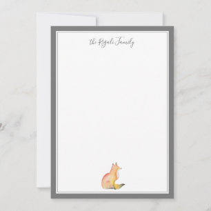 Carte De Correspondance Papier à lettres personnalisées Watercolor Fox
