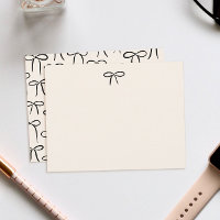 Papier à lettres personnel noir et crème simple Bo