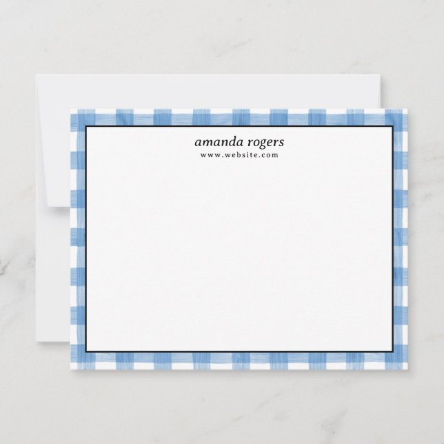 Carte De Correspondance Papier à lettres rustique bleu avec monogramme en  (Devant)