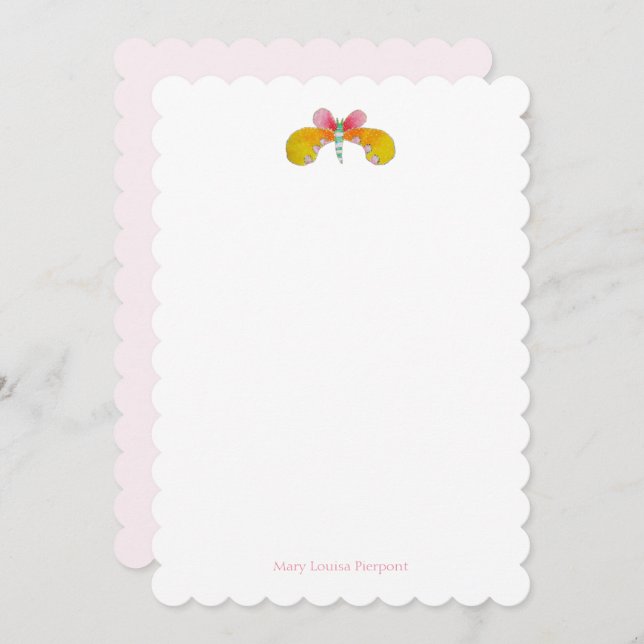 Carte De Correspondance Papier à papillon papillon (Devant / Derrière)