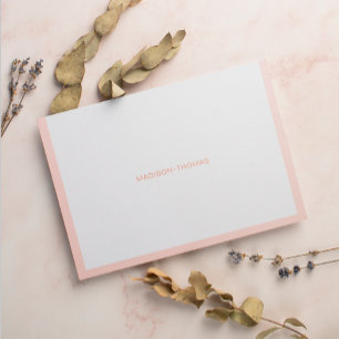 Carte De Correspondance Papier orange de la frontière rose moderne