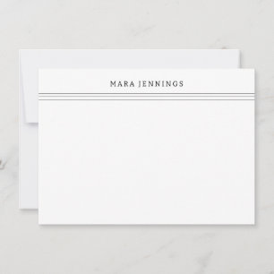 Carte De Correspondance Papier personnel à bordure noire minimaliste
