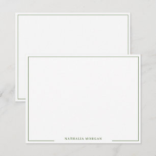 Carte De Correspondance Papier simple à bordure verte