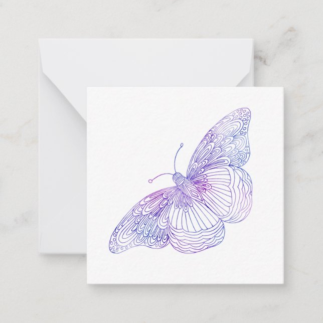 Carte De Correspondance Papillon d'aquarelle violet (Devant)