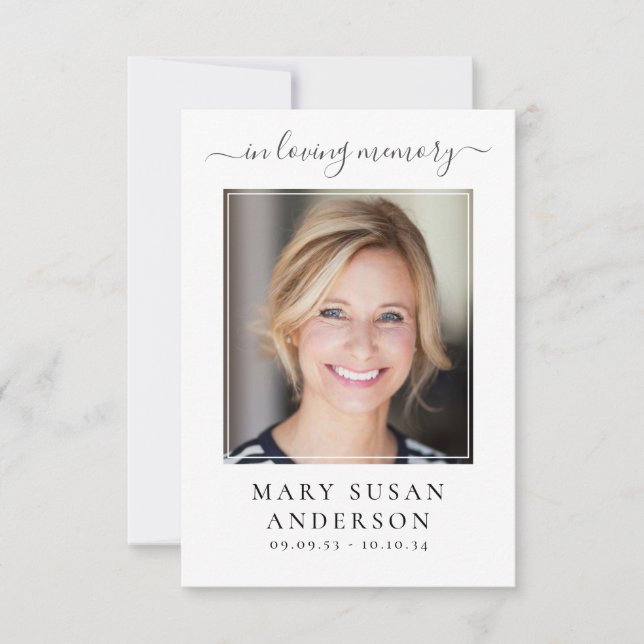 Carte De Correspondance Papillon Photo Funeral Memorial Prayer Card (Devant)