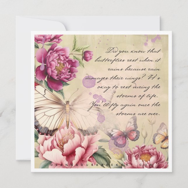 Carte De Correspondance Papillons Repos (Devant)
