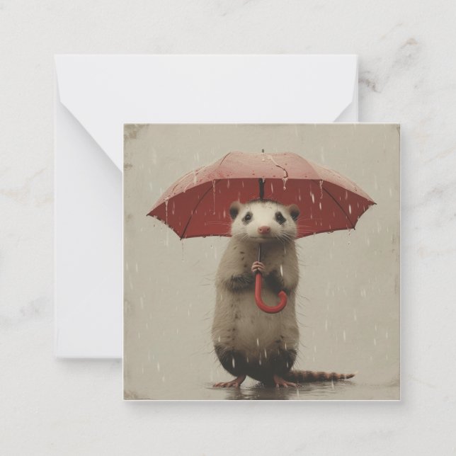 Carte De Correspondance Parapluies et dépliants : Découvrez les opossum (Devant)