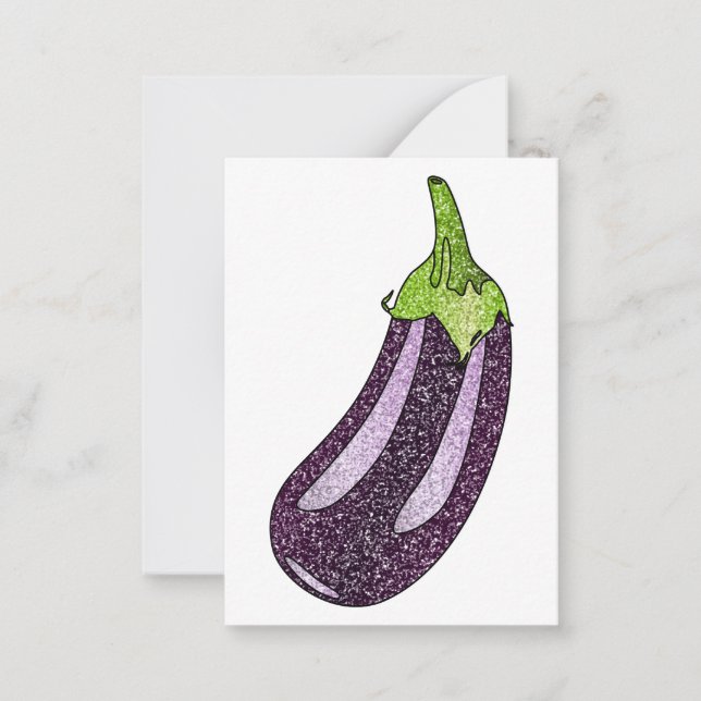 Carte De Correspondance Parties scintillant Eggplant (Devant)