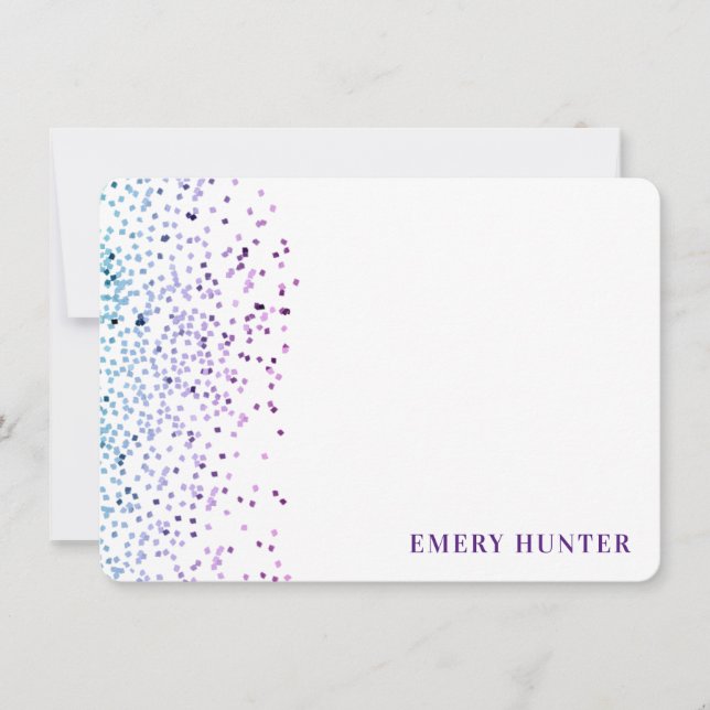 Carte De Correspondance Parties scintillant éparpillée Bleu et violet (Devant)