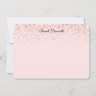 Carte De Correspondance Parties scintillant rose vif Confetti note plat pe