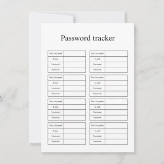 Carte De Correspondance Password tracker