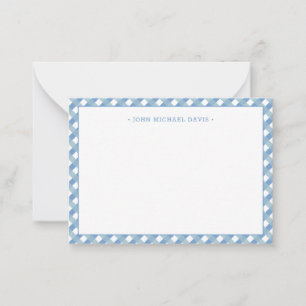 Carte De Correspondance Pastel Blue En vichy Enfants