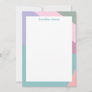 Carte De Correspondance Pastel Bordure géométrique Nom du monogramme perso