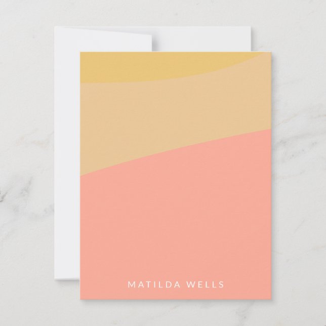 Carte De Correspondance Pastel Peach Yellow Nom Personnalisé Papeterie (Devant)