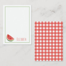 Pastèque d'été et carreaux Gingham rouge
