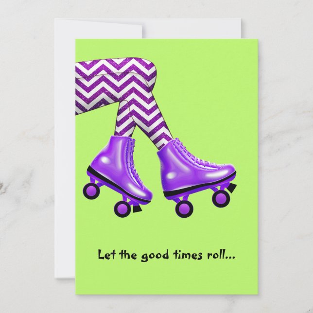 Carte De Correspondance Patins à roulettes avec chaussettes violettes anni (Devant)