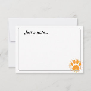 Carte De Correspondance Patte de chien au soleil couchant personnalisée Ju
