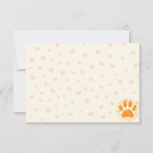 Carte De Correspondance Patte de chien au soleil en détresse Blanc cassé