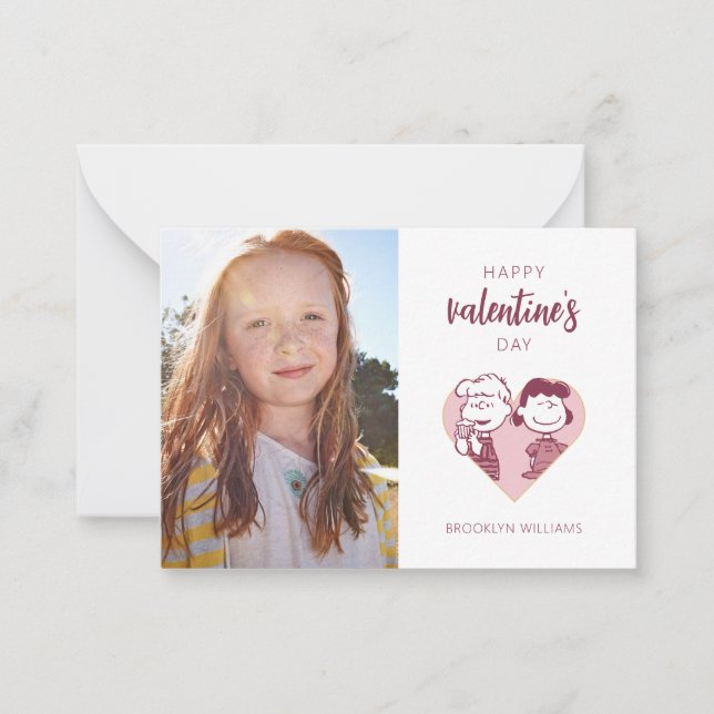 Carte De Correspondance Peanuts | Saint-Valentin | Schroeder & Lucy (Devant)