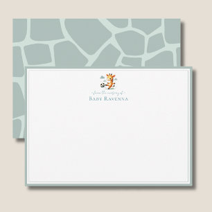 Carte De Correspondance Peau de girafe grise douce sauge pour la nouvelle 
