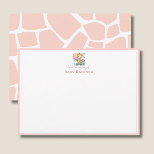 Carte De Correspondance Peau de girafe rose en poudre douce pour la nouvel