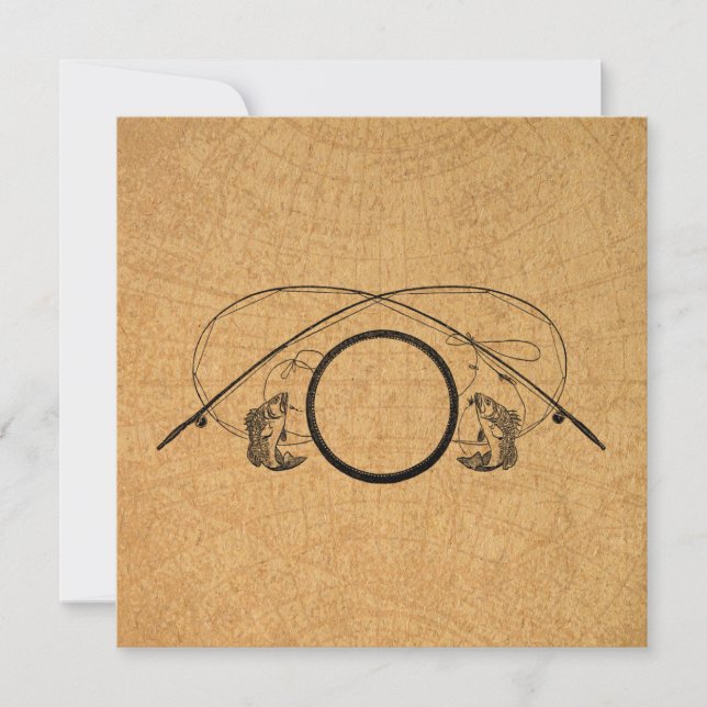 Carte De Correspondance Pêche à la mouche Antique FIshing Rods Illustratio (Devant)