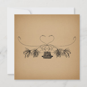 Carte De Correspondance Pêche à la mouche Thème Art Vintage