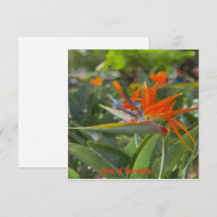 Carte De Correspondance Peinture à l'huile d'Oiseau du Paradis