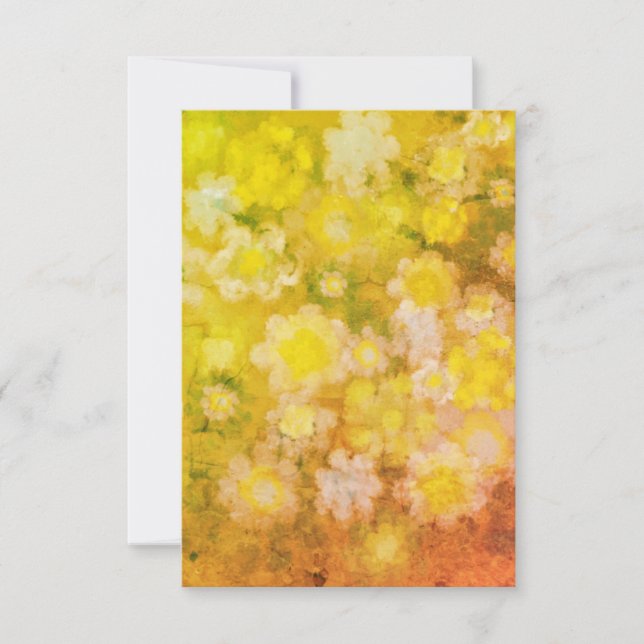 Carte De Correspondance Peinture d'aquarelle Abstraite de fleurs rétro (Devant)