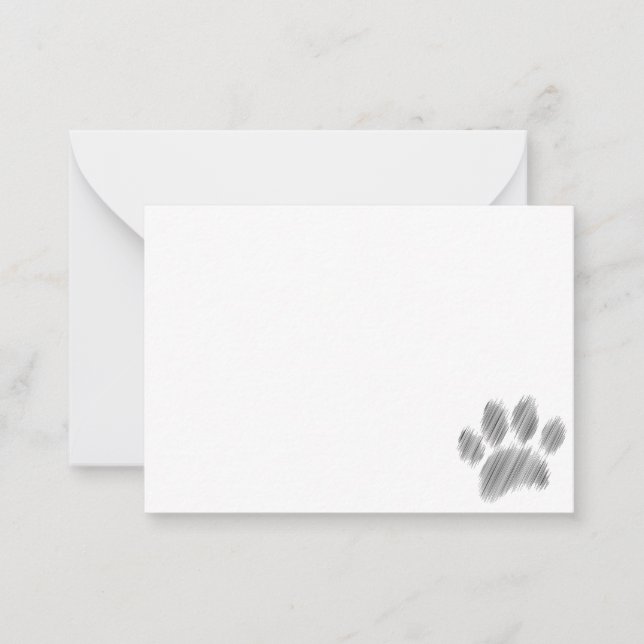 Carte De Correspondance Pencil Sketched Dog Paw Digital Art (Devant)