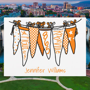 Carte De Correspondance Pennants personnalisés de Knoxville Orange & Blanc