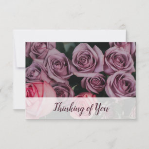 Carte De Correspondance Penser à vous 🌿 photo 🌹 Roses personnalisés