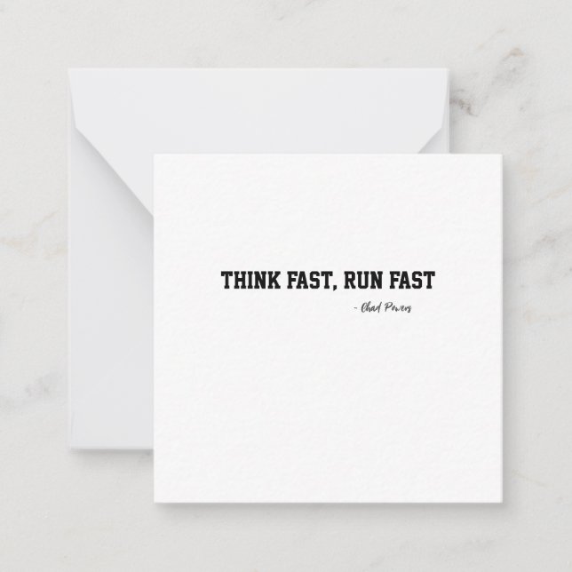 Carte De Correspondance Penser Fast Run Sport Football Motivation (Devant)