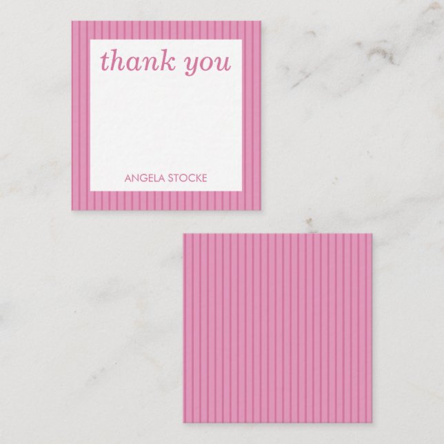 Carte De Correspondance Personalized Pink Stripe (Devant / Derrière)