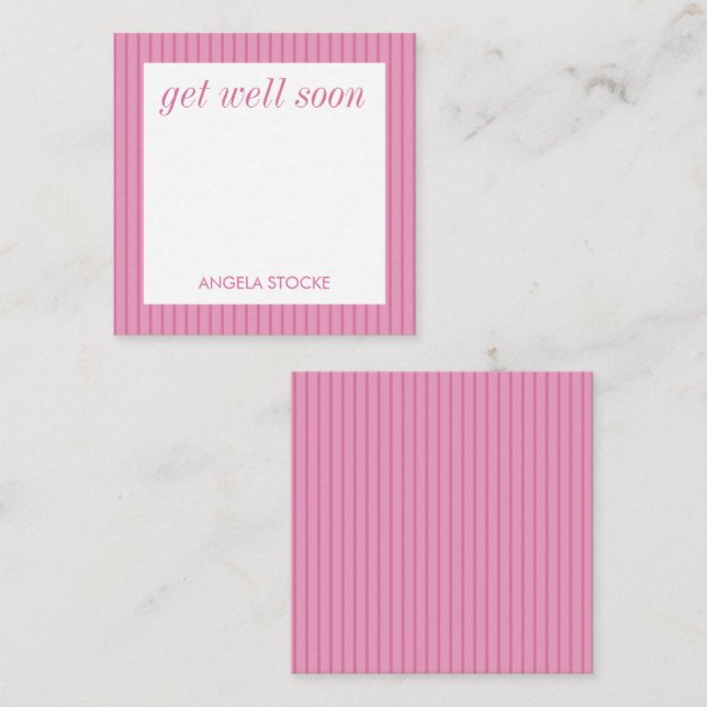 Carte De Correspondance Personalized Pink Stripe (Devant / Derrière)