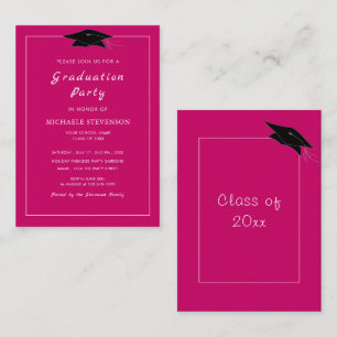 Carte De Correspondance Personnalisé Votre Colour Rose Graduation Invitati