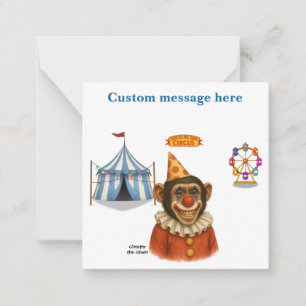 Carte De Correspondance Personnaliser : Chester le clown chimpanzé
