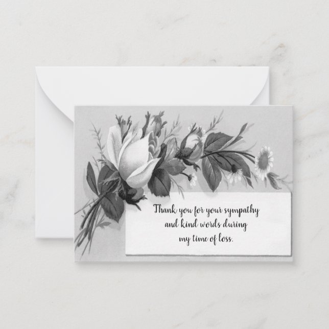 Carte De Correspondance Pétales de rose Merci (Devant)