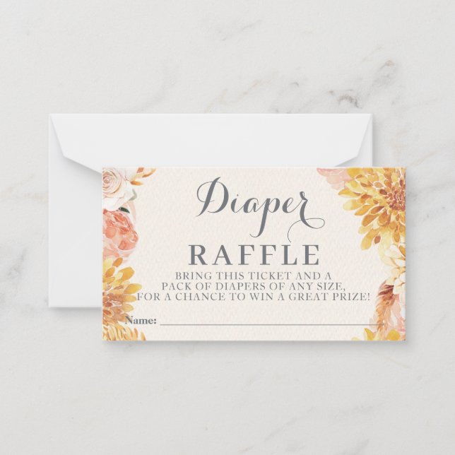 Carte De Correspondance Petit BABY SHOWER CITROUILLE Déchets Raffle (Devant)