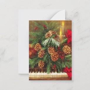 Carte De Correspondance Petit budget piano Noël
