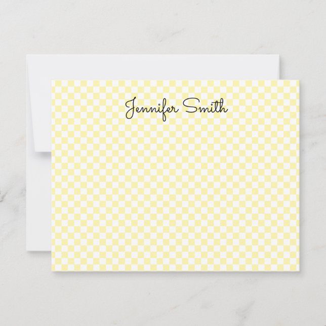 Carte De Correspondance Petit chèque blanc et crème (Devant)
