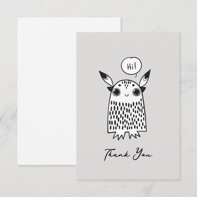 Carte De Correspondance Petit monstre mignon (Devant / Derrière)