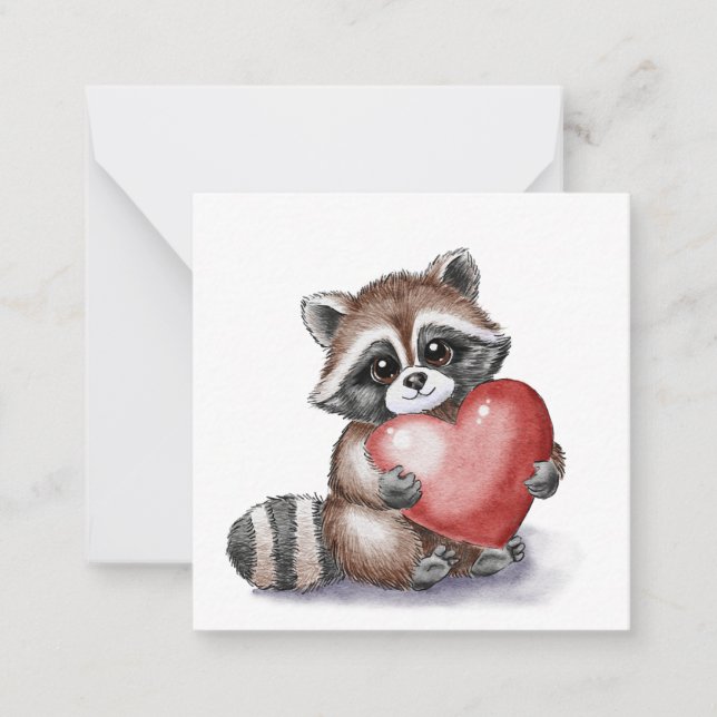 Carte De Correspondance Petit Raton laveur à plat  (Devant)