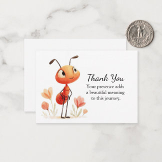 Carte De Correspondance Petit rêveur Fourmi en fleurs Merci