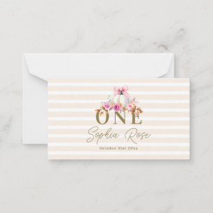 Carte De Correspondance Petites citrouilles roses élégantes pour 1er anniv
